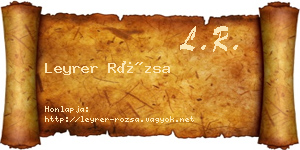 Leyrer Rózsa névjegykártya